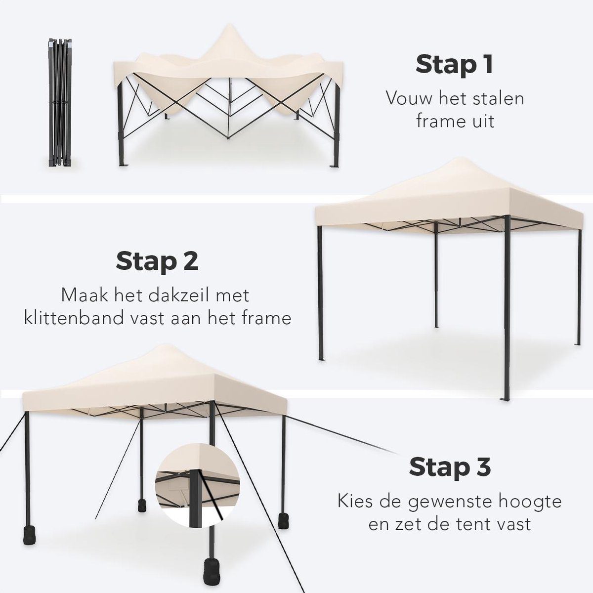 partytent waterdicht 3x3